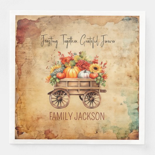 Rustikaler Erntebrauch Napkin-Erntedank Serviette (Vorderseite)