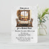 Rustikaler Erntedank Ansammlung Einladung (Stehend Vorderseite)