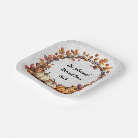 Rustikaler Erntedank Ansammlung Pappteller (Gewinkelt)