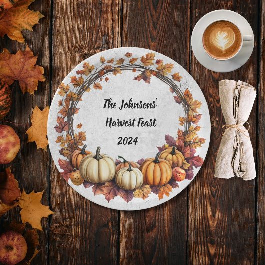 Rustikaler Erntedank Ansammlung Pappteller