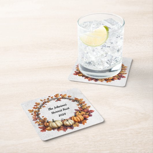 Rustikaler Erntedank Ansammlung Rechteckiger Pappuntersetzer (Vor Ort)