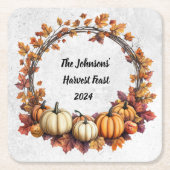 Rustikaler Erntedank Ansammlung Rechteckiger Pappuntersetzer (Vorderseite)