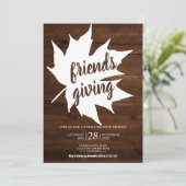 Rustikaler Erntedank aus braunem Ahornblättern Einladung (Stehend Vorderseite)