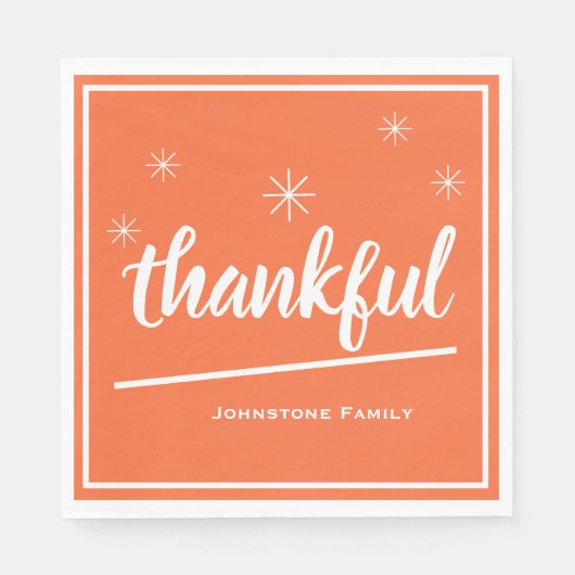 Rustikaler Erntedank - Benutzerdefinierter Familie Serviette (Vorderseite)