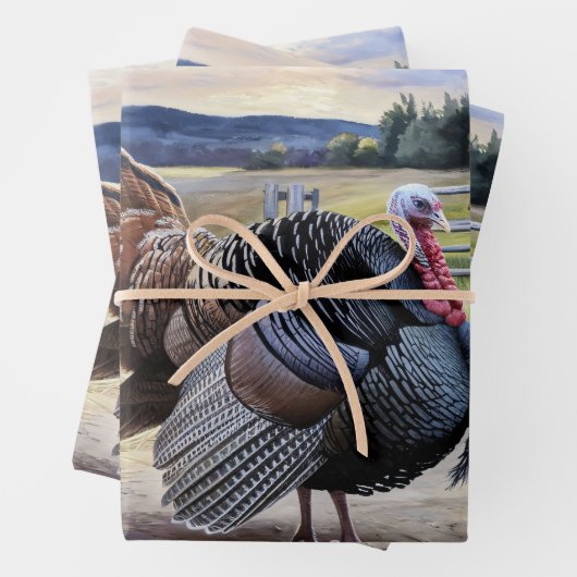 Rustikaler Erntedank der Türkei Geschenkpapier Set (Beispiel)