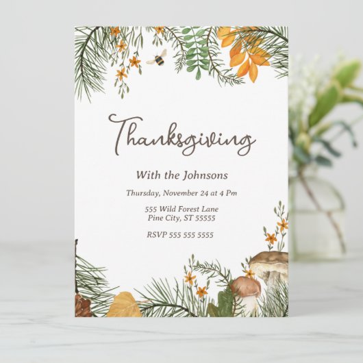 Rustikaler Erntedank Einladung (Stehend Vorderseite)