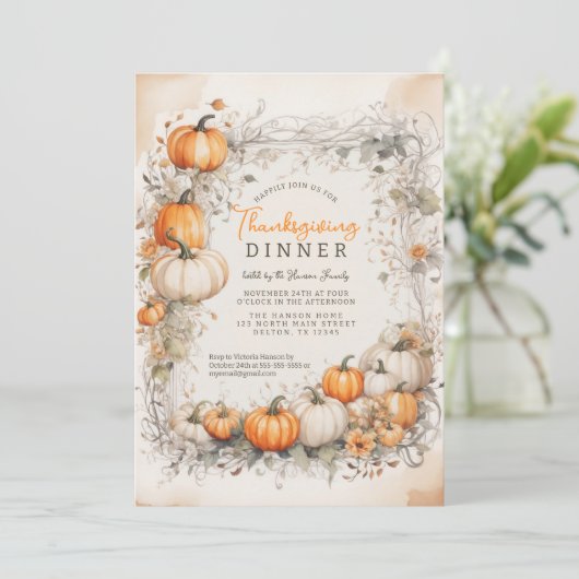 Rustikaler Erntedank Einladung (Stehend Vorderseite)