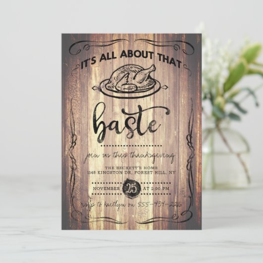 Rustikaler Erntedank Einladung (Stehend Vorderseite)