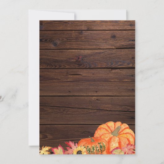 Rustikaler Erntedank | Einladungen (Rückseite)