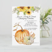 Rustikaler Erntedank Fall Sonnenblumen Leaf n Pump Einladung (Stehend Vorderseite)