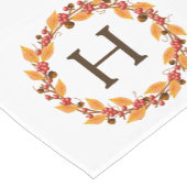 Rustikaler Erntedank Fall Wreath | Monogramm Kurzer Tischläufer (Ecke)
