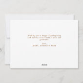 rustikaler Erntedank Feiertagskarte (Rückseite)