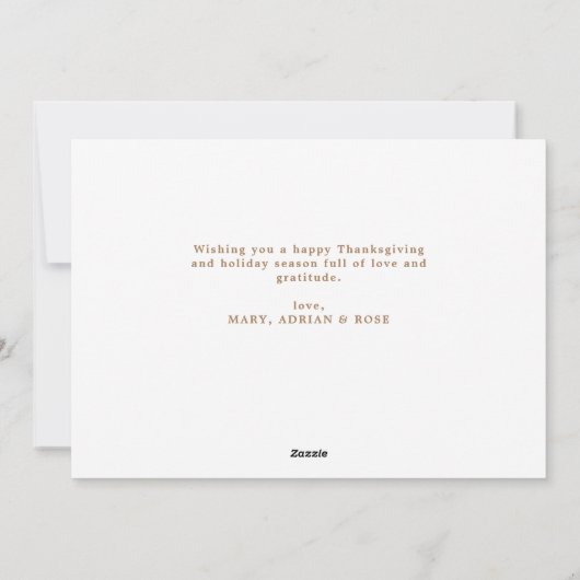 rustikaler Erntedank Feiertagskarte (Rückseite)