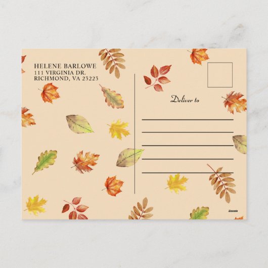 Rustikaler Erntedank Feiertagspostkarte (Rückseite)