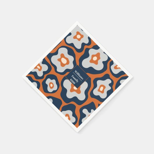 Rustikaler Erntedank Florals Individuelle Name Serviette (Ecke)