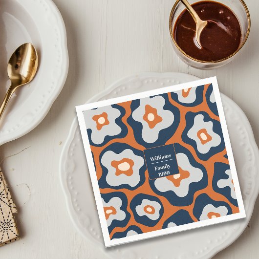 Rustikaler Erntedank Florals Individuelle Name Serviette