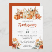 Rustikaler Erntedank Freundschaft Herbst Party Einladung (Vorne/Hinten)