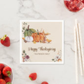 Rustikaler Erntedank Freundschaft Herbst Party Serviette (Beispiel)