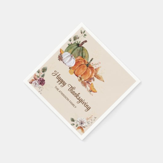 Rustikaler Erntedank Freundschaft Herbst Party Serviette (Ecke)
