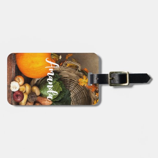 Rustikaler Erntedank Gepäckanhänger (Vorderseite horizontal)