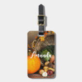 Rustikaler Erntedank Gepäckanhänger (Vorderseite vertikal)