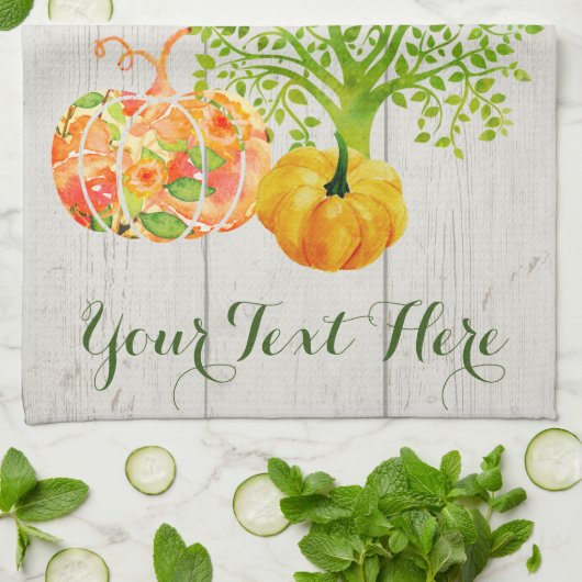 Rustikaler Erntedank Geschirrtuch (Gefaltet)