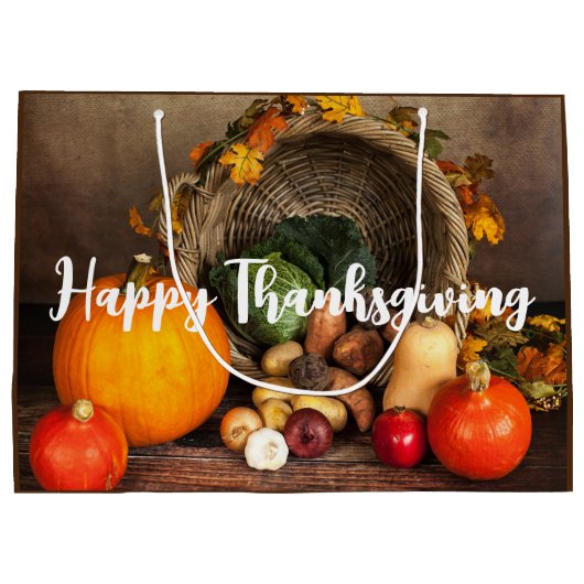 Rustikaler Erntedank Große Geschenktüte (Rückseite)