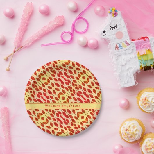 Rustikaler Erntedank Herbst Herbst Blätter Papiert Pappteller (Party)