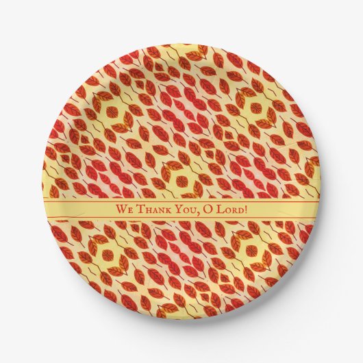 Rustikaler Erntedank Herbst Herbst Blätter Papiert Pappteller (Vorderseite)