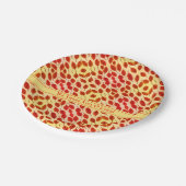 Rustikaler Erntedank Herbst Herbst Blätter Papiert Pappteller (Schrägansicht)