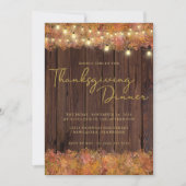 Rustikaler Erntedank Herbstlichter Einladung (Vorderseite)