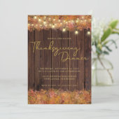 Rustikaler Erntedank Herbstlichter Einladung (Stehend Vorderseite)