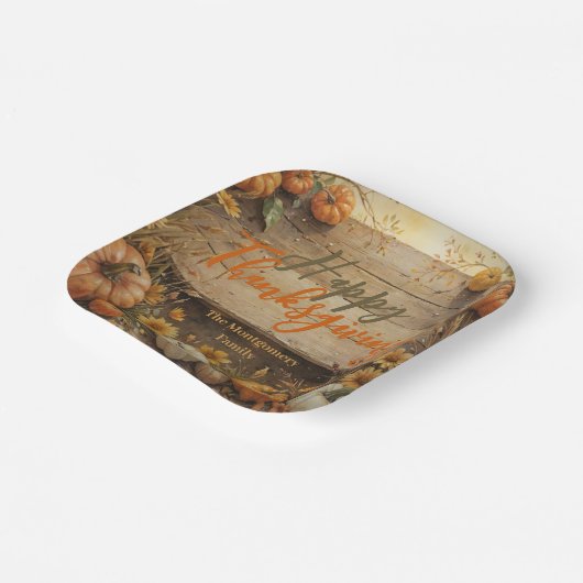 Rustikaler Erntedank im Bauernhaus Pappteller (Gewinkelt)