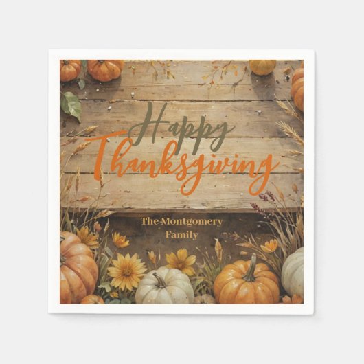 Rustikaler Erntedank im Bauernhaus Serviette (Vorderseite)