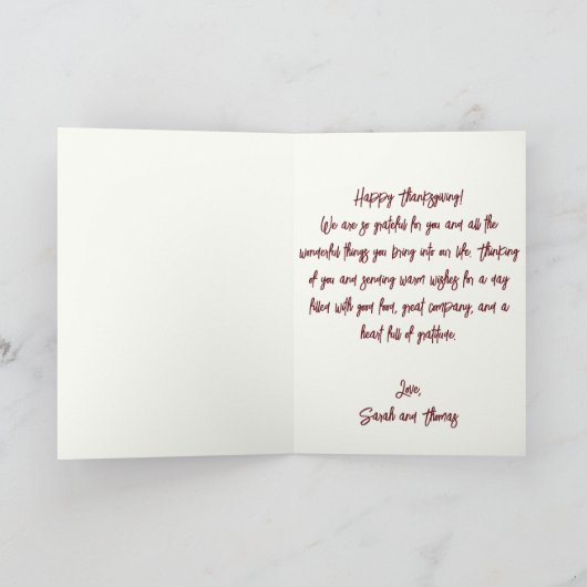 Rustikaler Erntedank Karte (Innenseite)