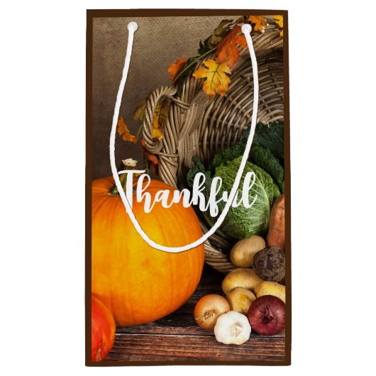 Rustikaler Erntedank Kleine Geschenktüte (Rückseite)