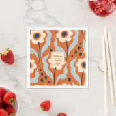 Rustikaler Erntedank Orange Florals Individuelle N Serviette (Beispiel)
