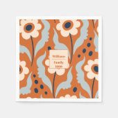 Rustikaler Erntedank Orange Florals Individuelle N Serviette (Vorderseite)