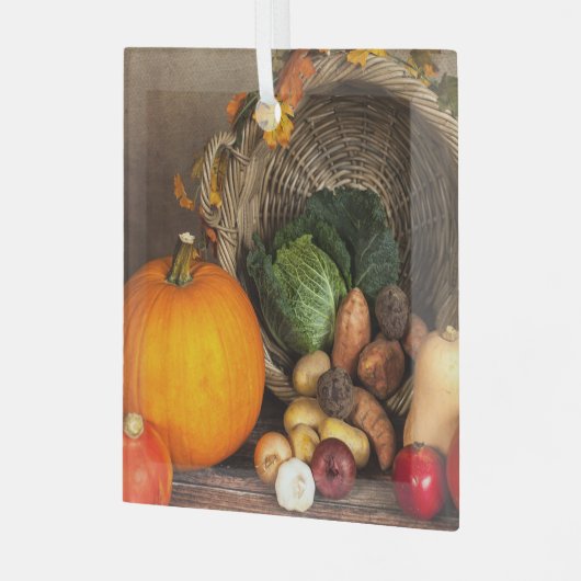 Rustikaler Erntedank Ornament Aus Glas (Vorderseite links)