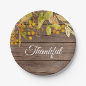 Rustikaler Erntedank Pappteller (Vorderseite)