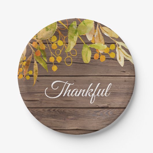 Rustikaler Erntedank Pappteller (Vorderseite)