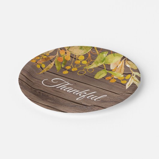 Rustikaler Erntedank Pappteller (Schrägansicht)