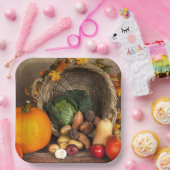 Rustikaler Erntedank Pappteller (Party)