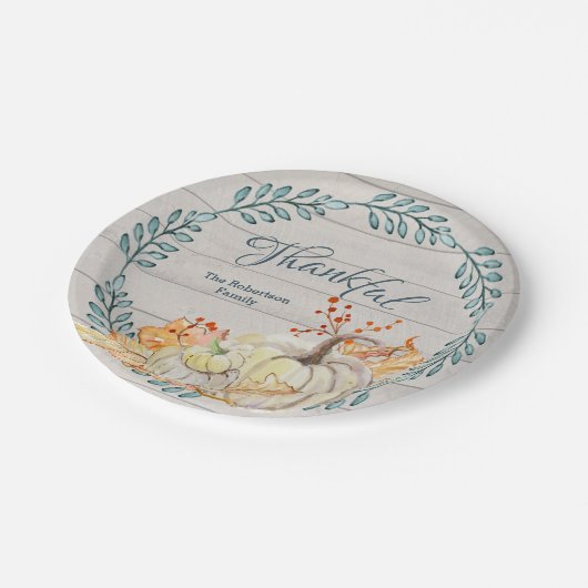 Rustikaler Erntedank Pappteller (Schrägansicht)