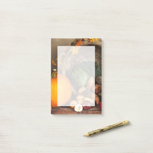 Rustikaler Erntedank Post-it Klebezettel (Auf Schreibtisch)