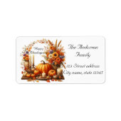 Rustikaler Erntedank Pumpkin Wasserfarben Herbst Adressaufkleber (Vorne)