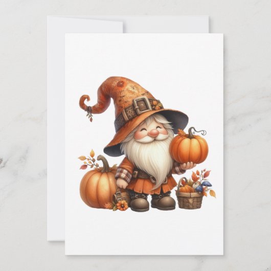 Rustikaler Erntedank Pumpkin Wasserfarben Herbst Einladung (Rückseite)