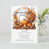 Rustikaler Erntedank Pumpkin Wasserfarben Herbst Einladung (Stehend Vorderseite)