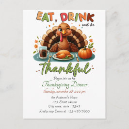 Rustikaler Erntedank Pumpkin Wasserfarben Herbst Feiertagspostkarte
