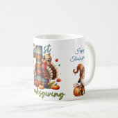 Rustikaler Erntedank Pumpkin Wasserfarben Herbst Kaffeetasse (VorderseiteRechts)